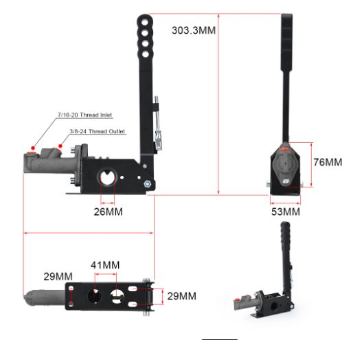 Hyrdo Handbrake Short Handle