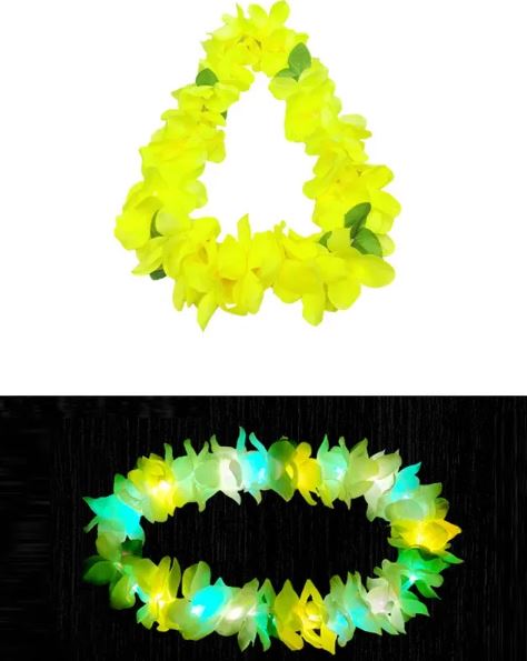 LED Light Up Hawaiian Flowers - Green