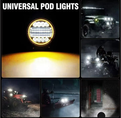 4 inch Round Light Pods with Amber DRL