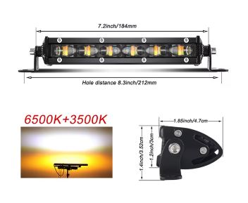 8 Inch led Light bar Amber/White & Strobe