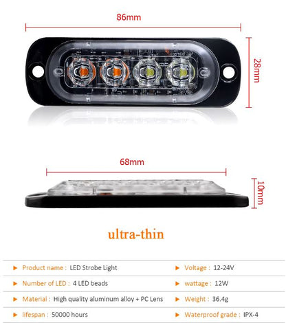 4 LED Strobe Warning Light x1