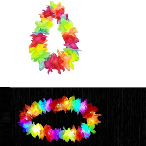 LED Light Up Hawaiian Flowers - Multi Colour